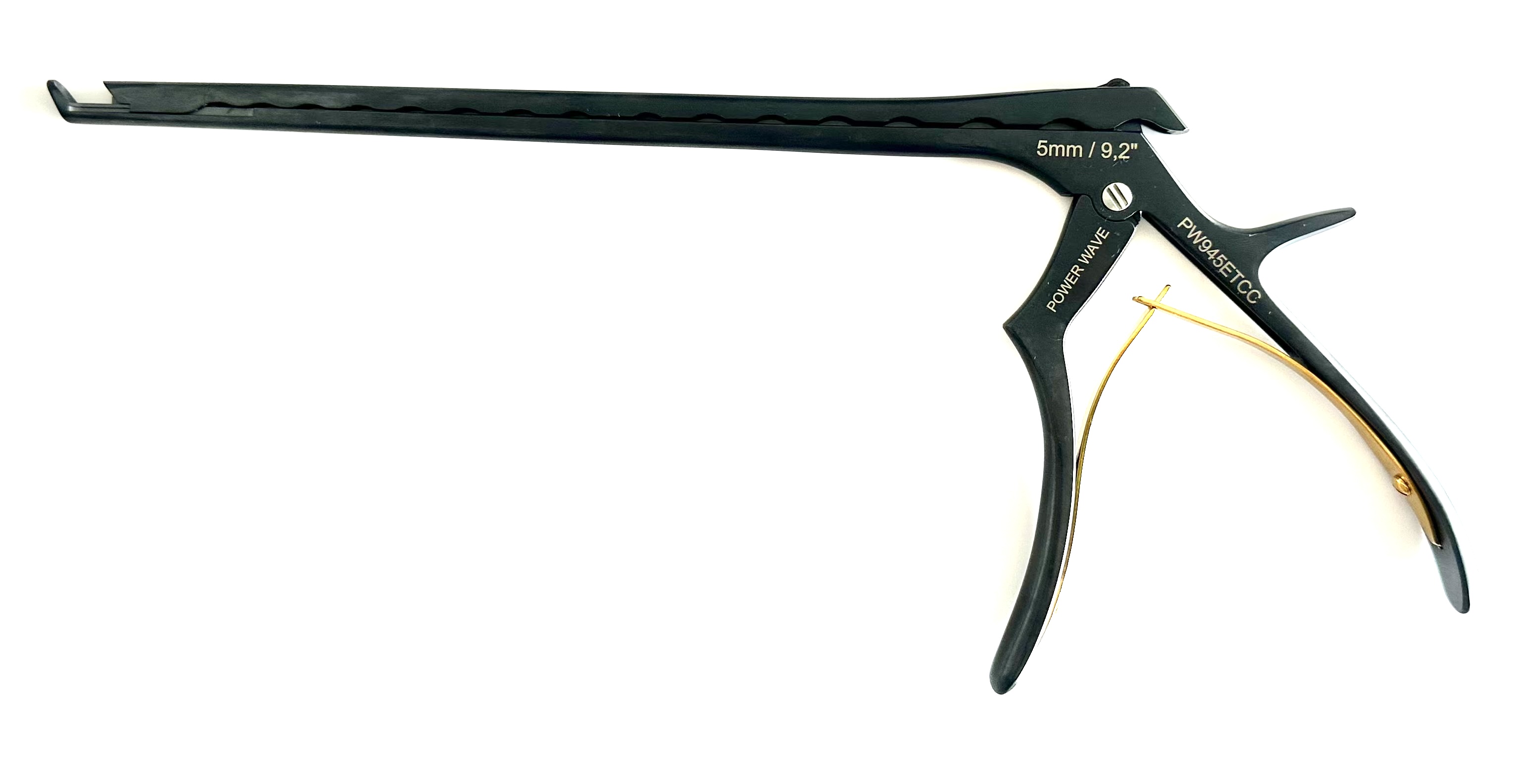 POWER WAVE 9" KERRISON RONGEUR; 40 DEGREE  UP 5MM THIN FOOTPLATE CERAMIC COATED W/EJECTOR