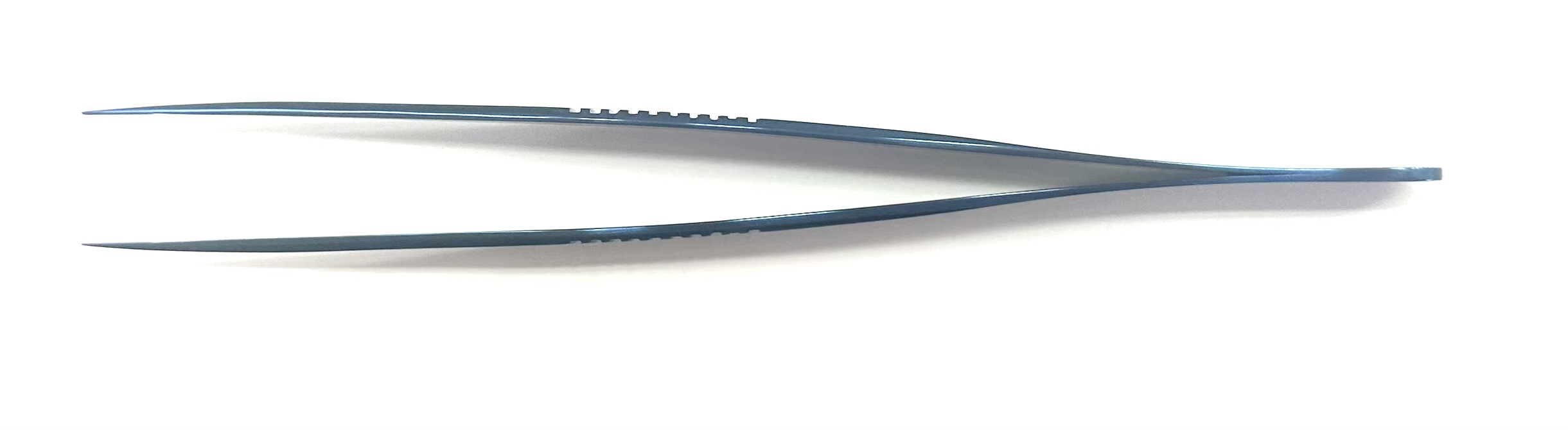 Forceps TITANIUM 13.5cm, Flat Handle 9mm wide, straight 0.3mm tip diameter .with Tungsten Carbide