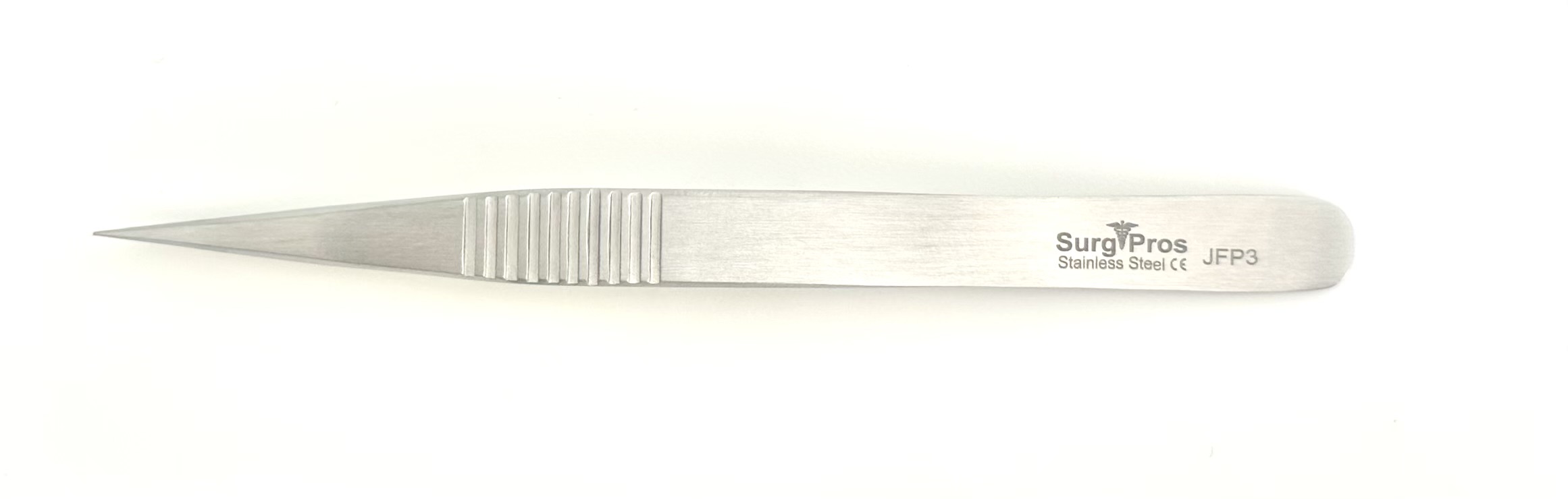 Tissue Forceps by Pierse 11cm long, Flat Handle 9mm Wide, Straight Tip 0.3mm diameter