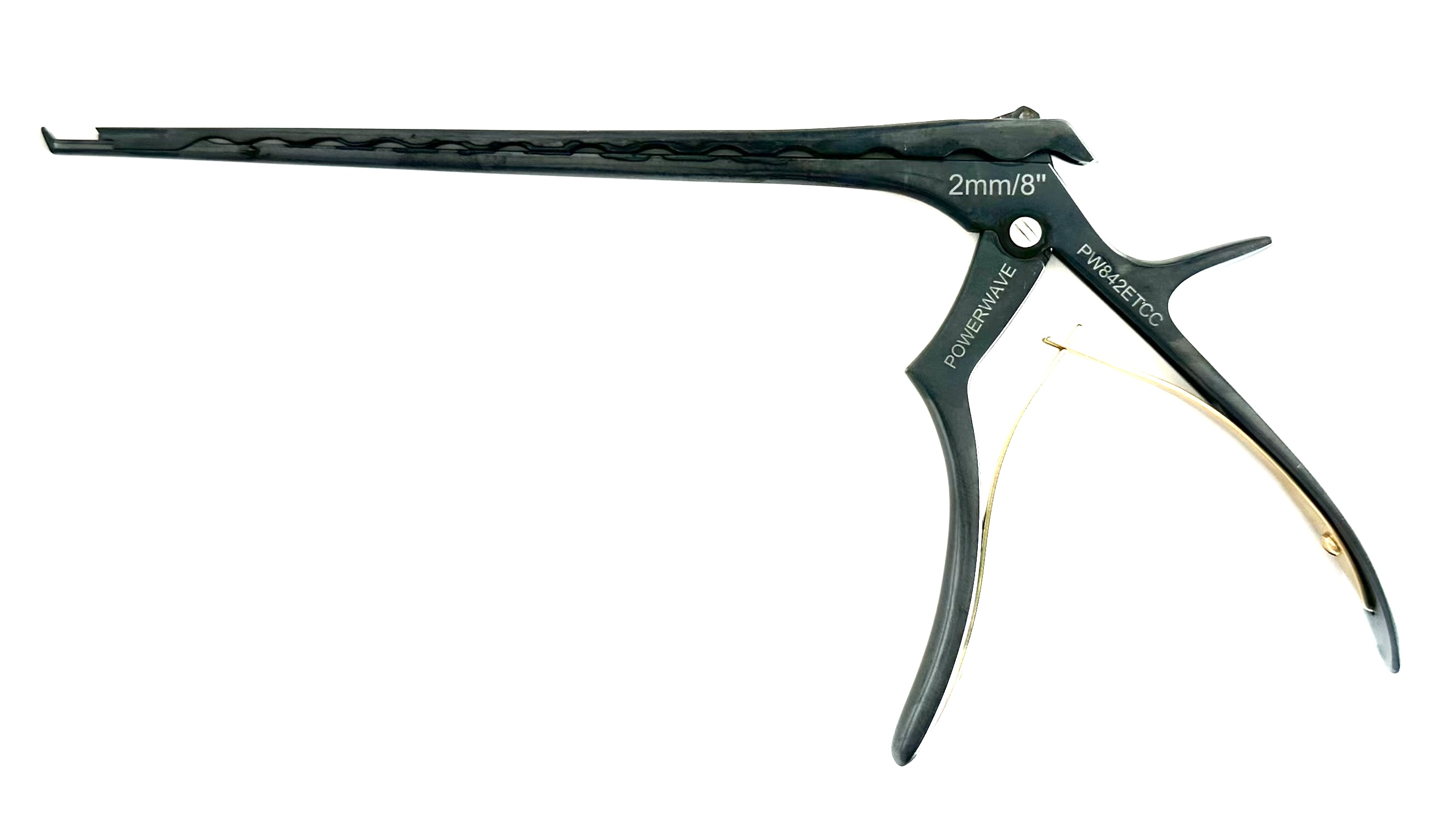 POWER WAVE 8" KERRISON RONGEUR; 40 DEGREE  UP 2MM THIN FOOTPLATE CERAMIC COATED W/EJECTOR